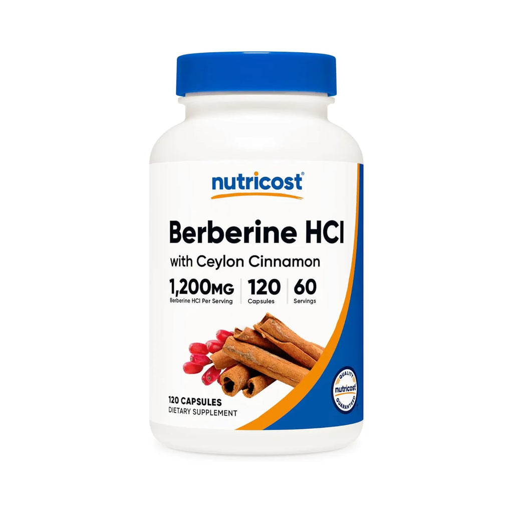 Nutricost Berberina Hcl con Cápsulas de Canela de Ceilán,1200 MG de Berberina y 200 MG de Ceylon por Porción, 120 Cápsulas, 60 Porciónes