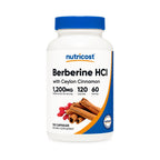 Nutricost Berberina Hcl con Cápsulas de Canela de Ceilán,1200 MG de Berberina y 200 MG de Ceylon por Porción, 120 Cápsulas, 60 Porciónes