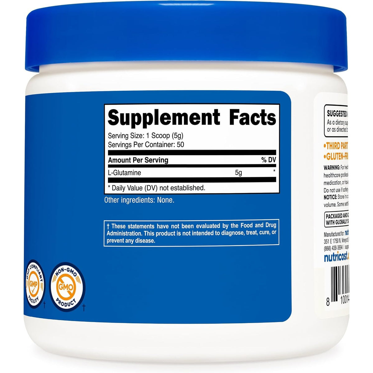 Nutricost L-glutamina en Polvo 300 g