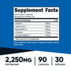 Nutricost Potenciador de óxido nítrico 750mg | 90 cápsulas