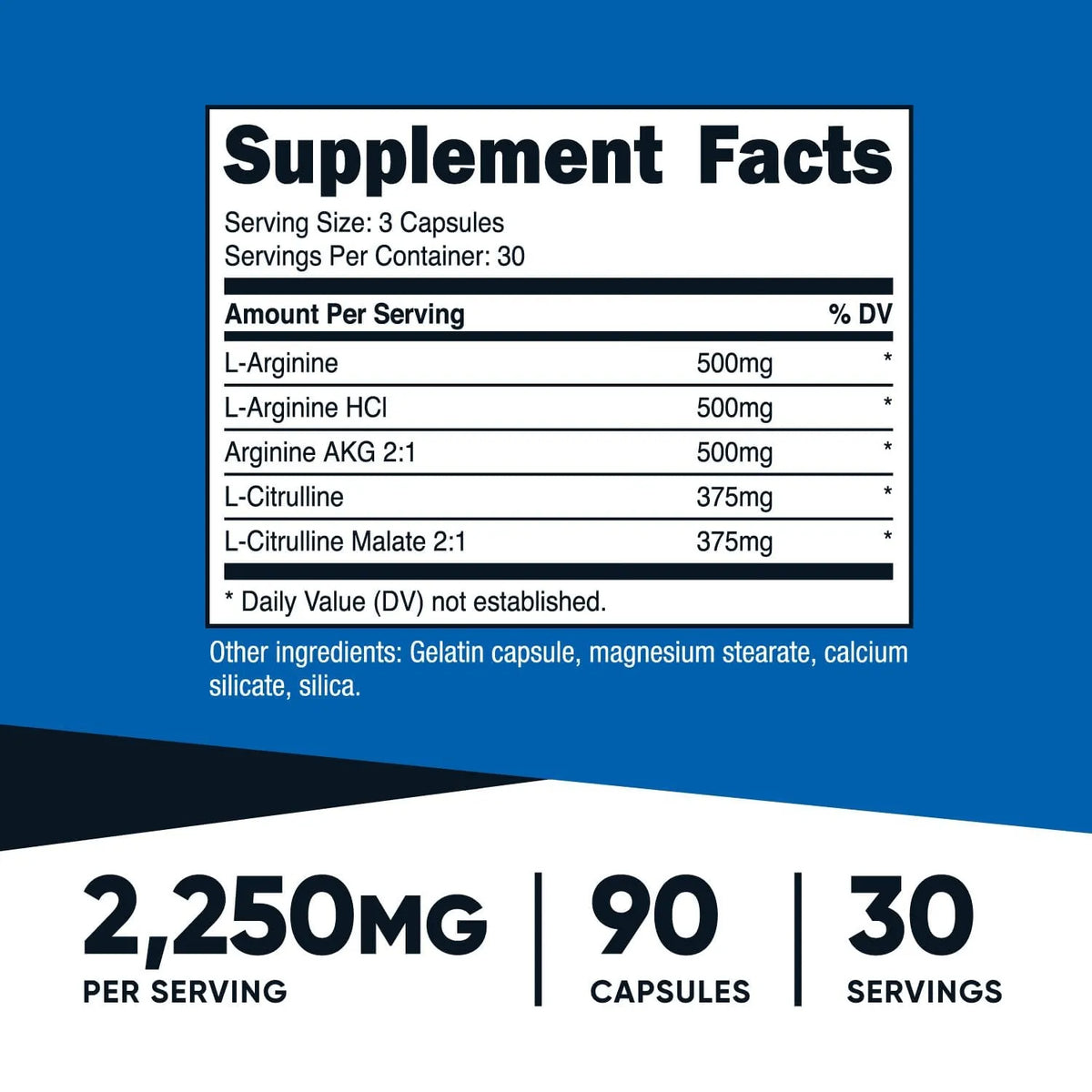 Nutricost Potenciador de óxido nítrico 750mg | 90 cápsulas