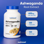 *-Nutricost Ashwagandha Ginseng Indio Antiestrés 600 mg 120 Cápsulas