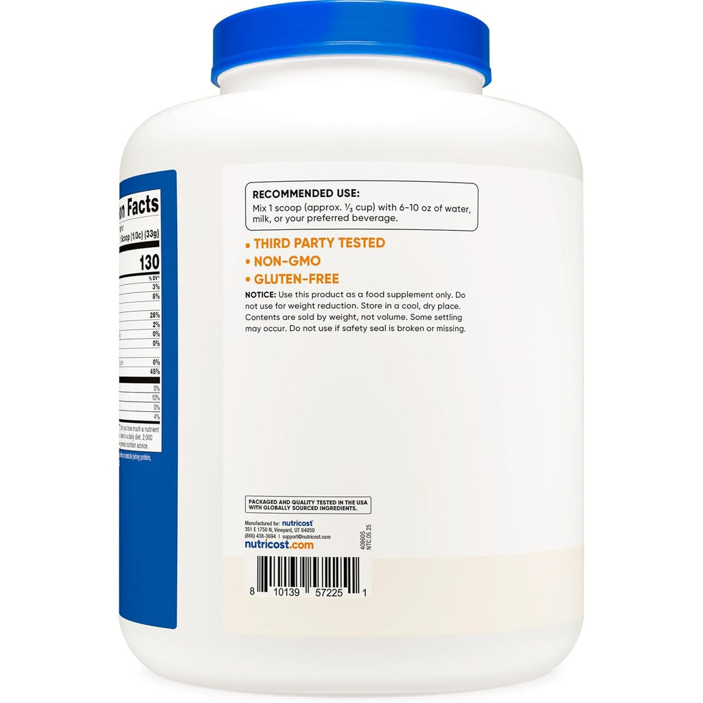 Nutricost Concentrado de Proteína de Suero Grass-Fed 5 lb Sin Sabor
