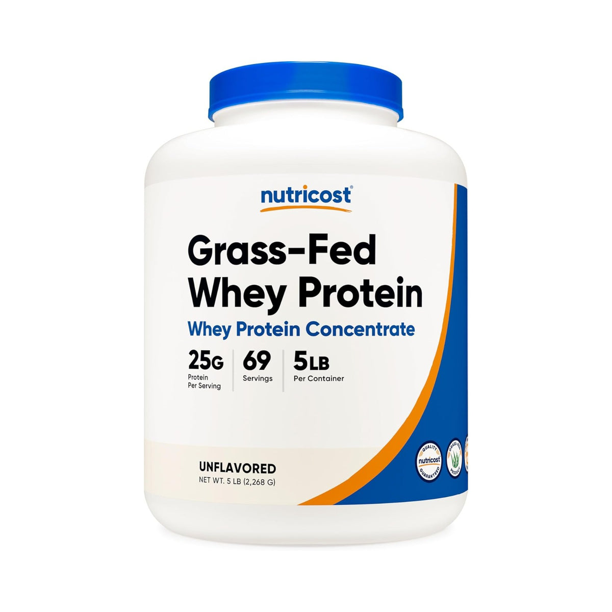 Nutricost Concentrado de Proteína de Suero Grass-Fed 5 lb Sin Sabor
