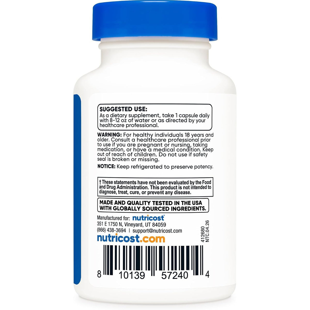 Nutricost Probióticos Complex 50 Mil Millones UFC 60 Cápsulas