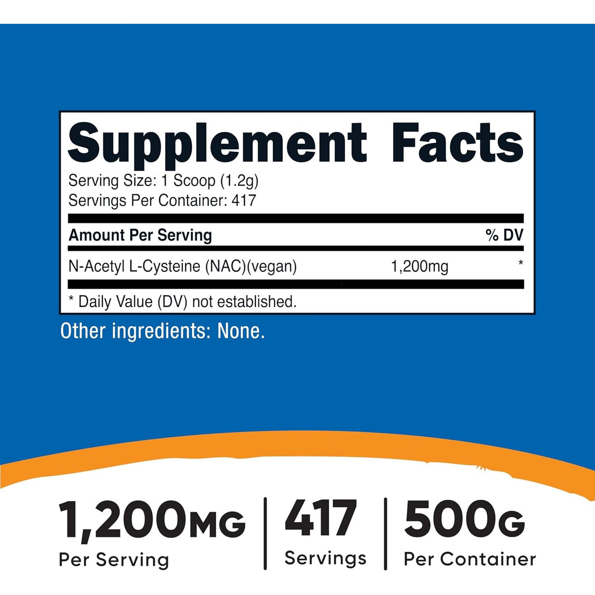 Nutricost NAC N-Acetil L-Cisteína en Polvo 500 g