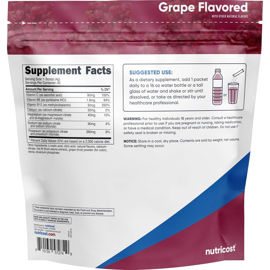 Nutricost Complejo de Electrolitos 40 Sobres Uva