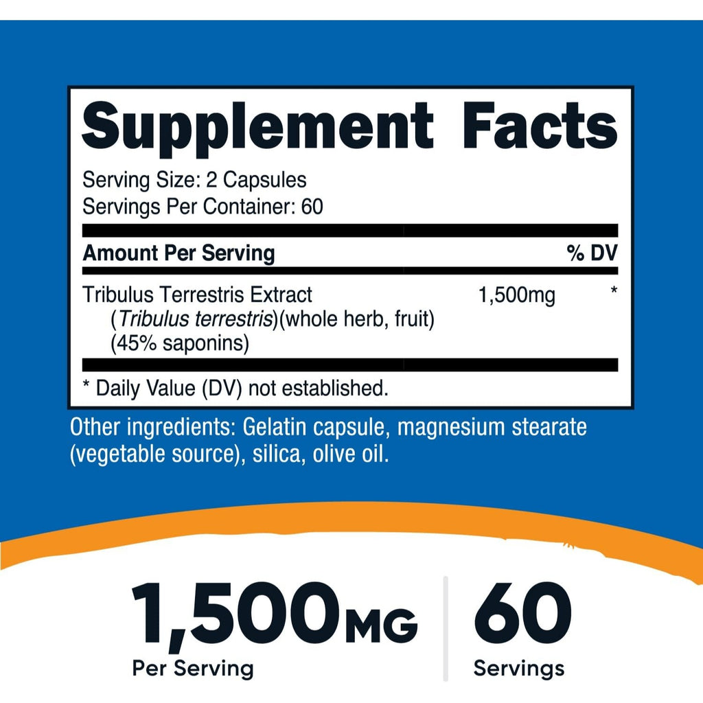 Nutricost Tribulus Terrestris 1500 mg 120 Cápsulas