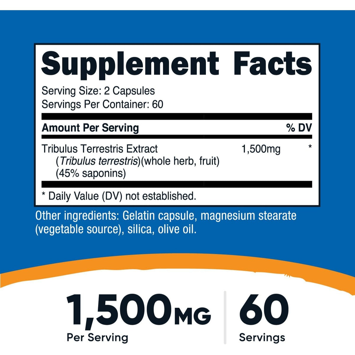 Nutricost Tribulus Terrestris 1500 mg 120 Cápsulas