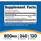 Nutricost Equinácea 800 mg 240 Cápsulas Vegetales