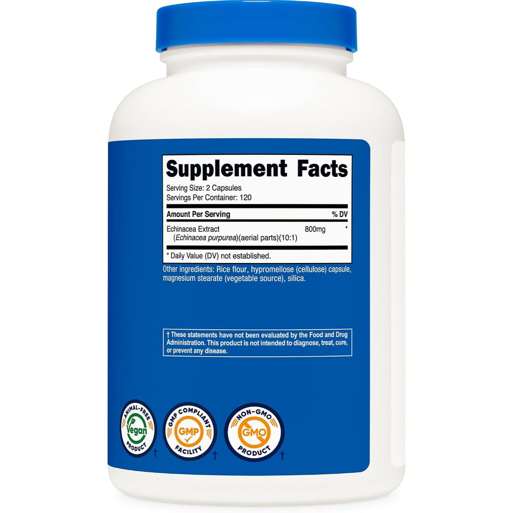 Nutricost Equinácea 800 mg 240 Cápsulas Vegetales