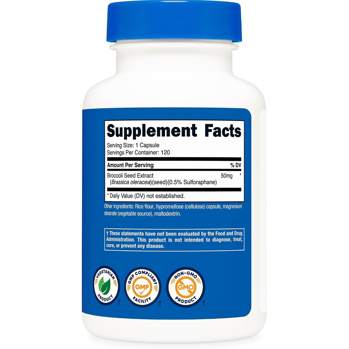 Nutricost Sulforafano Glucosinolato (SGS) 50 mg 120 Cápsulas