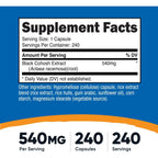 Nutricost Black Cohosh (Cimicífuga) 540 mg 240 Cápsulas Vegetales