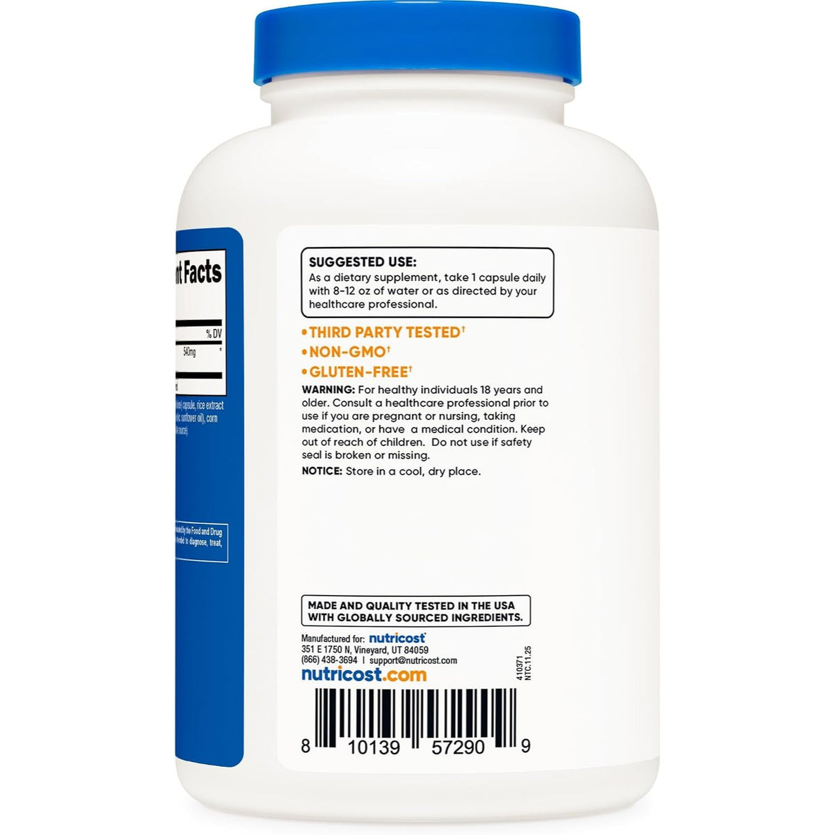 Nutricost Black Cohosh (Cimicífuga) 540 mg 240 Cápsulas Vegetales