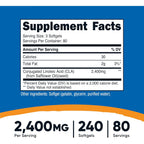 Nutricost CLA Ácido Linoleico Conjugado 2400 mg 240 Cápsulas Blandas
