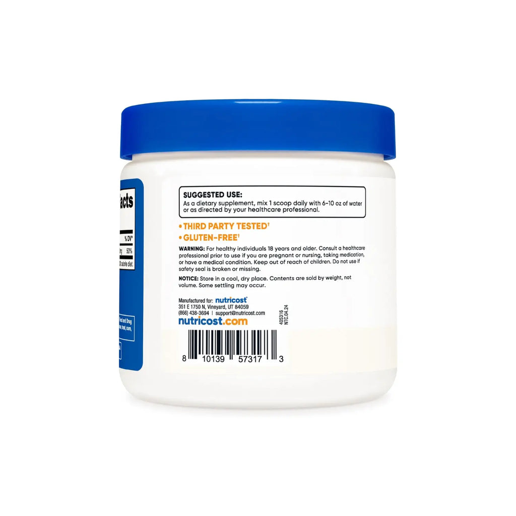 Nutricost Citrato de Magnesio 250g - Citrato de Magnesio Polvo - Digestión - Energía - Relajación - Hecho en USA