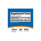 Nutricost Citrato de Magnesio 250g - Citrato de Magnesio Polvo - Digestión - Energía - Relajación - Hecho en USA