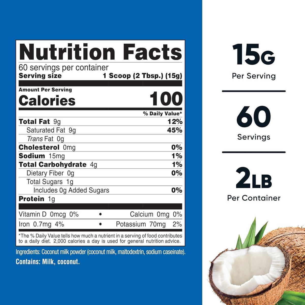 Nutricost Leche de Coco en Polvo 2 lb