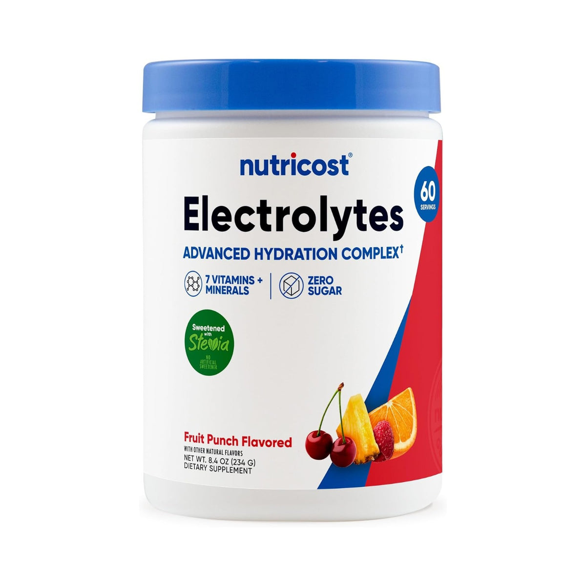 Nutricost Complejo de Electrolitos en Polvo 60 Porciones Ponche de Frutas