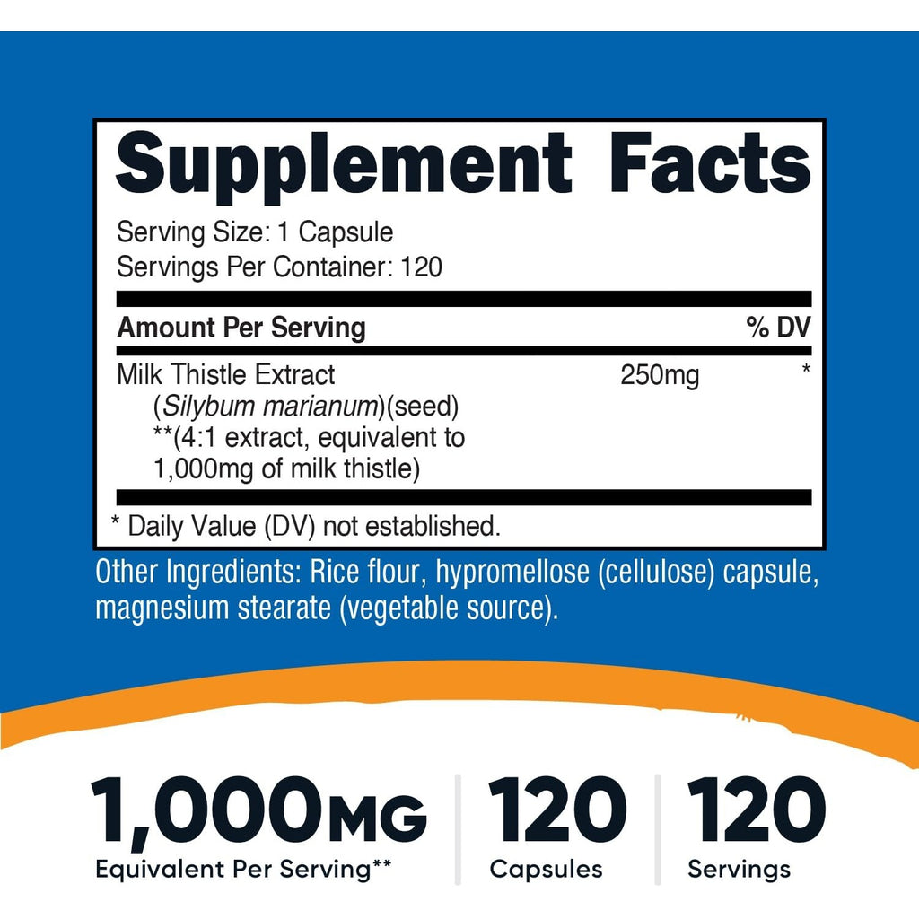 Nutricost Cardo Mariano 1000 MG 120 Cápsulas