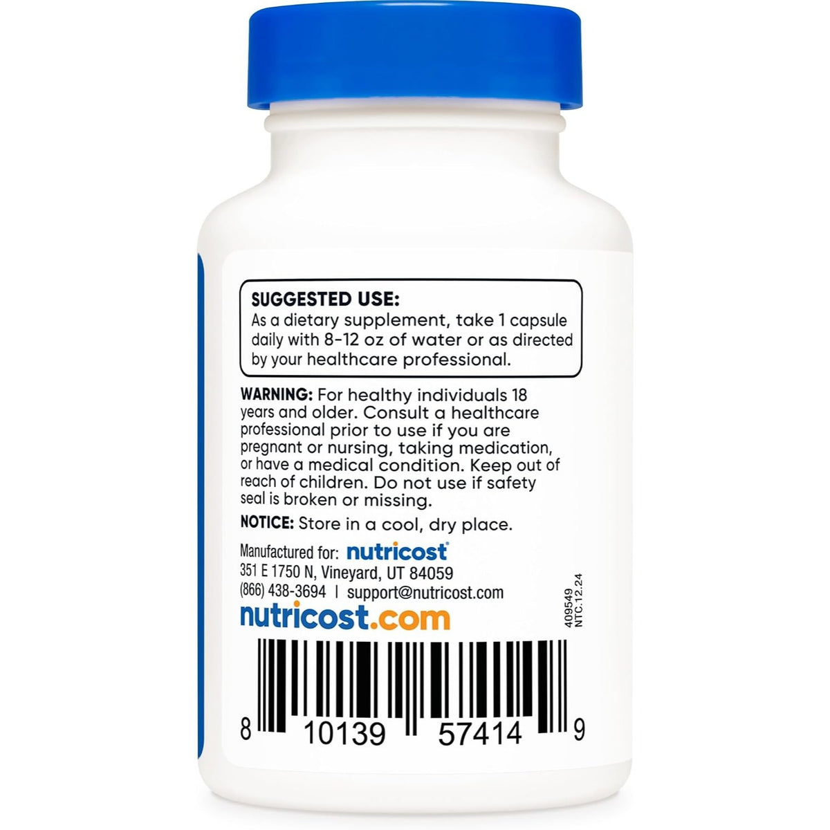 Nutricost N-Acetil L-Cisteína (NAC) 600 mg 30 Cápsulas Vegetales