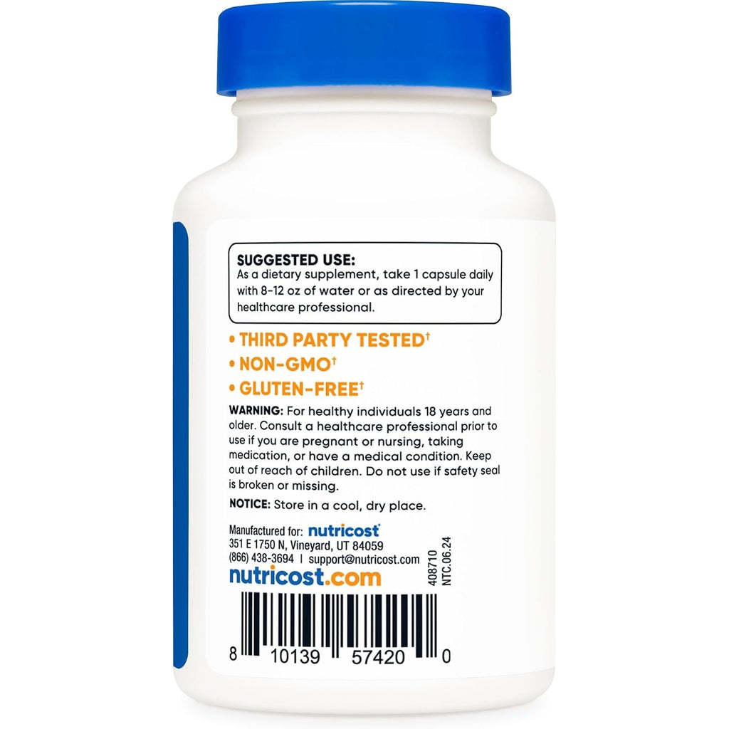 Nutricost Raíz de Ashwagandha 600 mg 30 Cápsulas