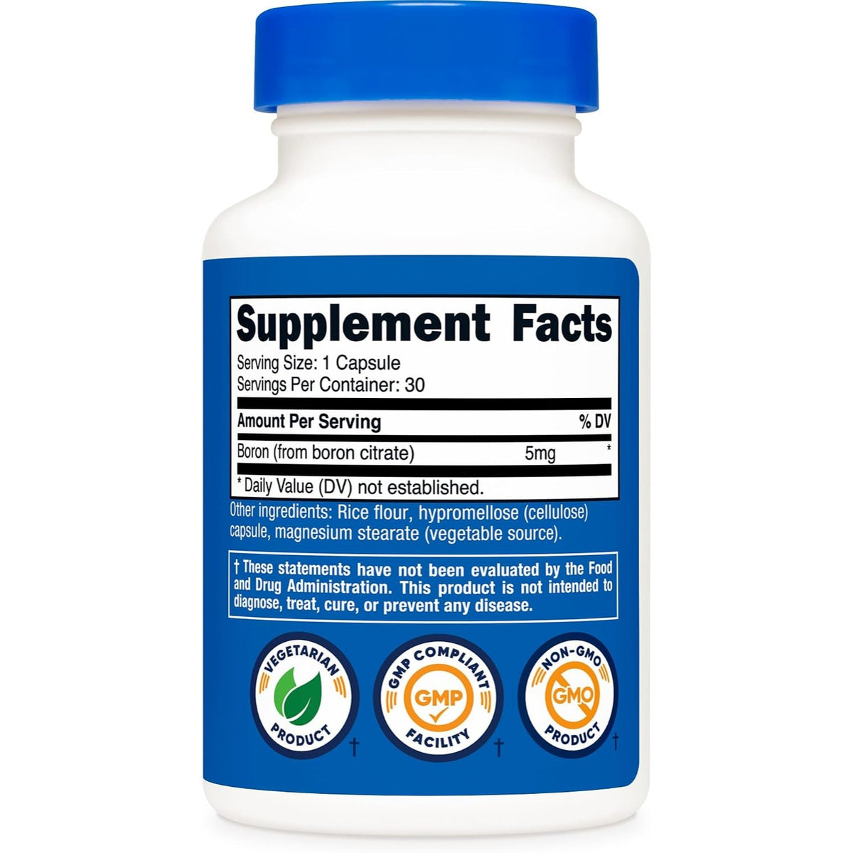 Nutricost Boro 5 mg 30 Cápsulas Vegetales