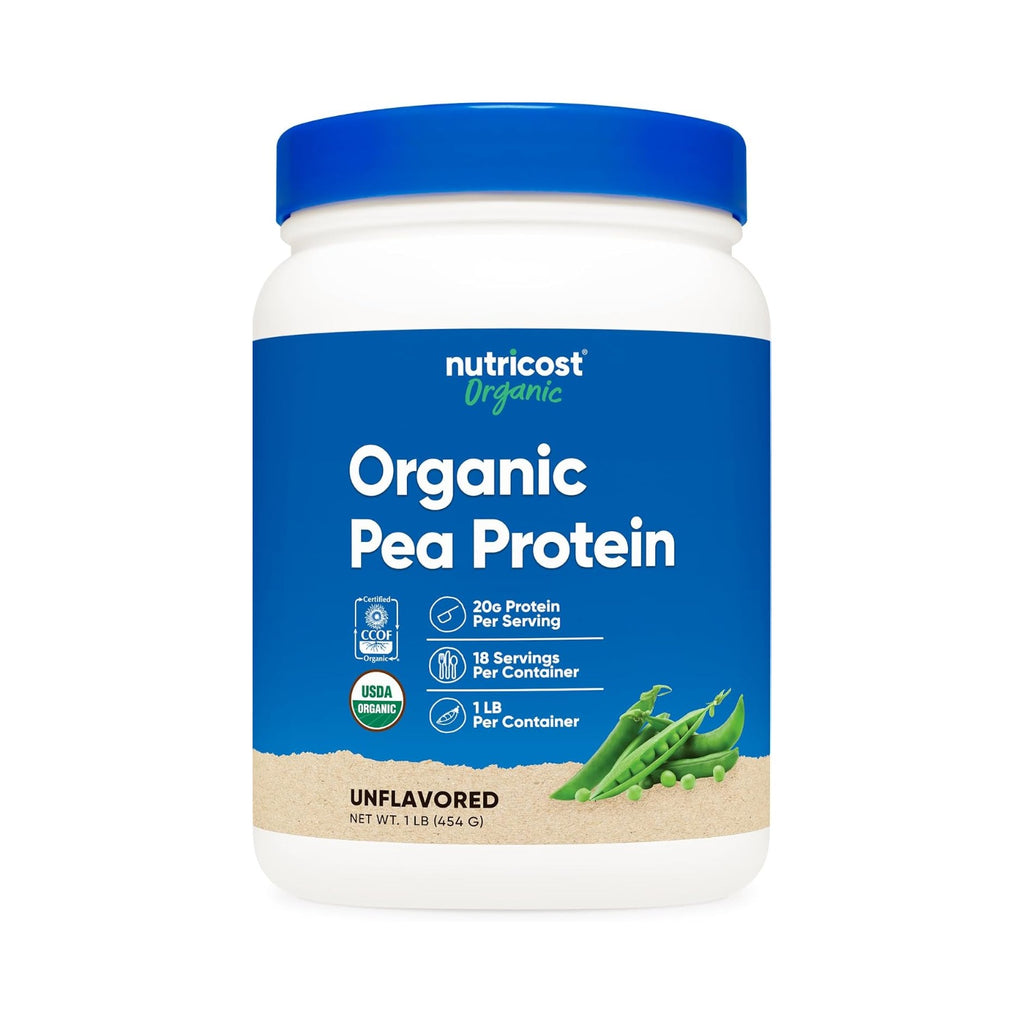Nutricost Proteína de Chícharo Orgánica en Polvo 1 lb Sin Sabor