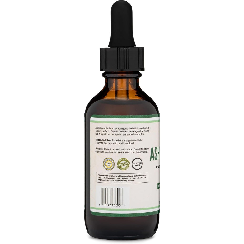 Double Wood Ashwagandha Orgánica 1200 mg 60 Porciones Gotas