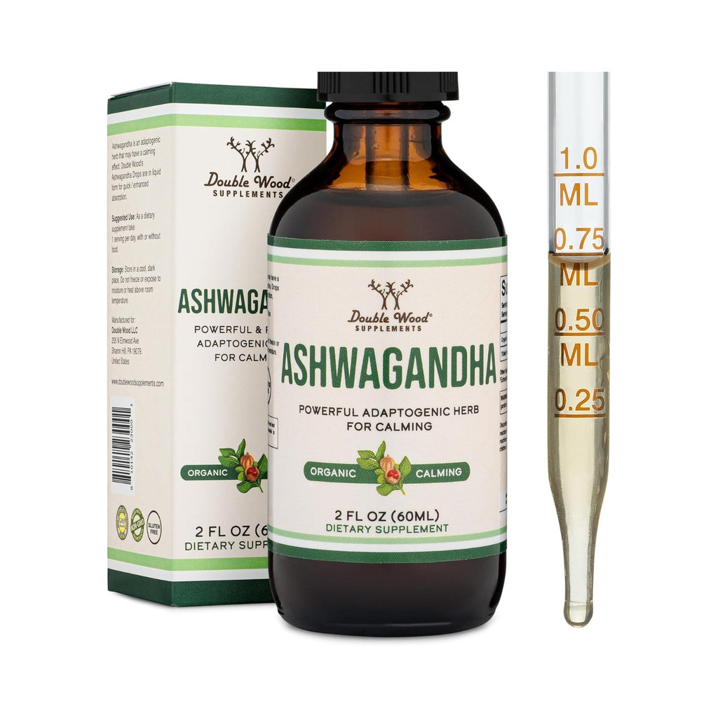 Double Wood Ashwagandha Orgánica 1200 mg 60 Porciones Gotas