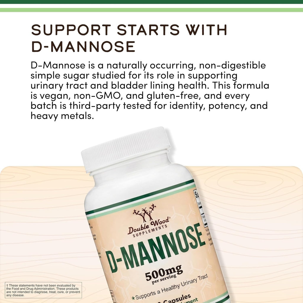 Double Wood D-Manosa 500 mg 90 Cápsulas