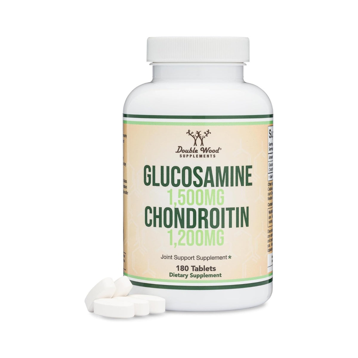 Double Wood Glucosamina 1500 mg y Condroitina 1200 mg Tabletas