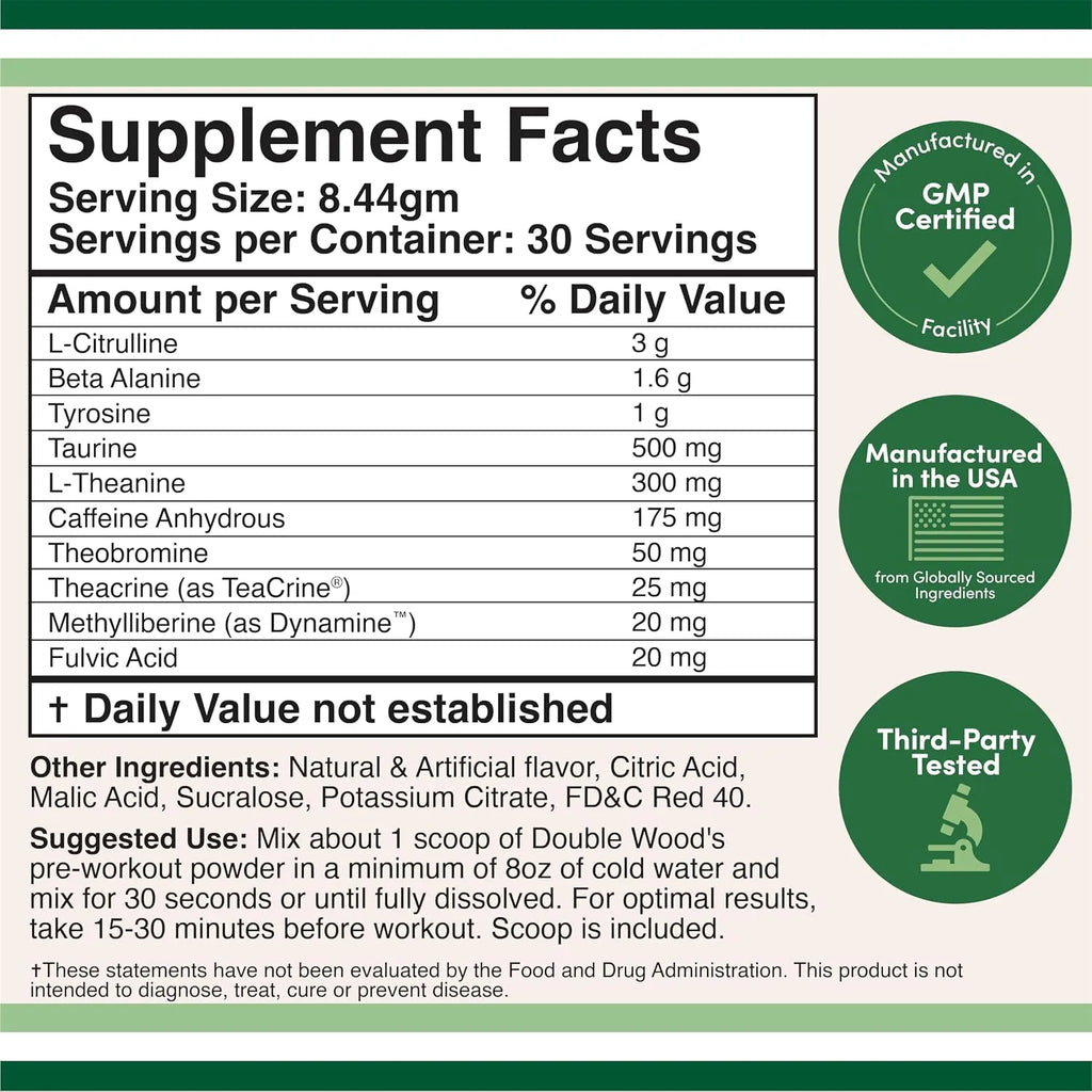 Double Wood Pre-Workout Fruit Punch
