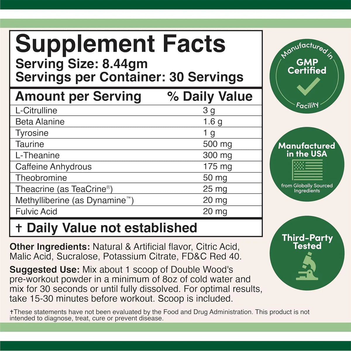 Double Wood Pre-Workout Fruit Punch