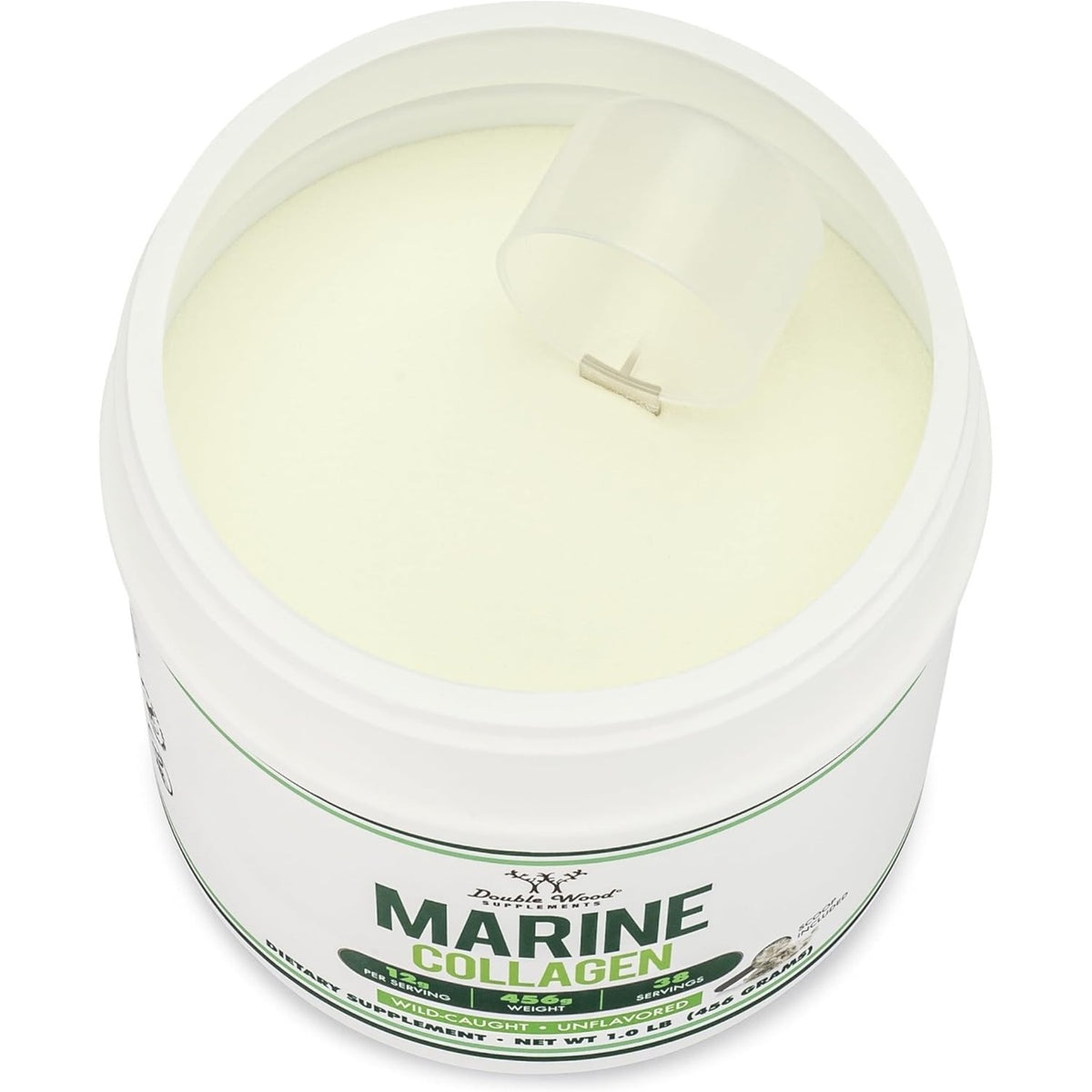 Double Wood Péptidos de Colágeno Marino 454 g Polvo Sin Sabor