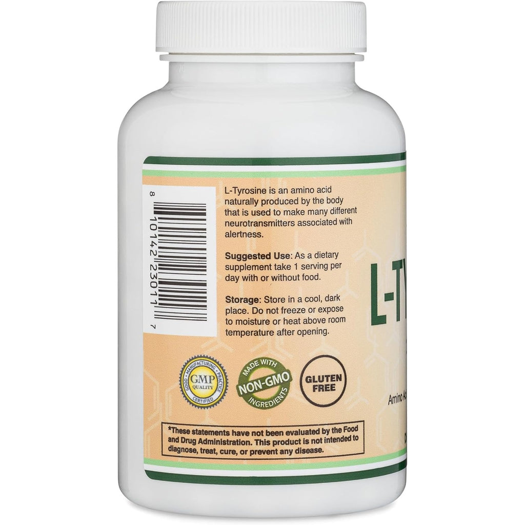 Double Wood L-Tirosina 1000 mg 120 Cápsulas Vegetales