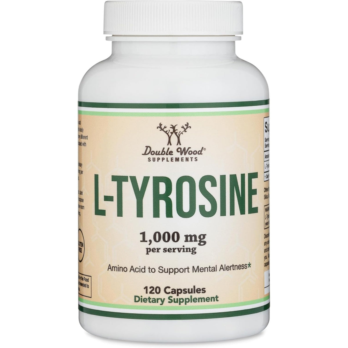 Double Wood L-Tirosina 1000 mg 120 Cápsulas Vegetales
