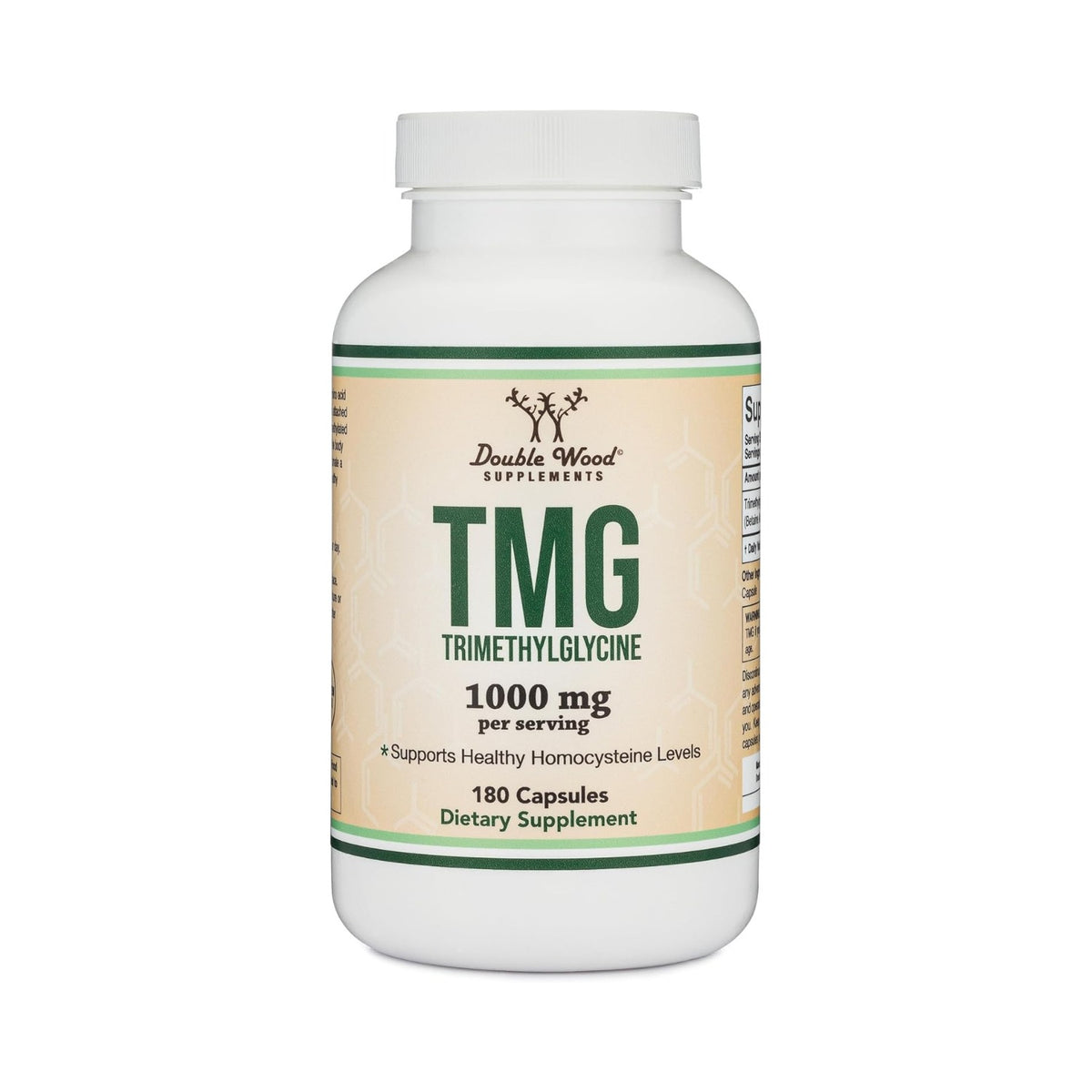 Double Wood TMG Betaína Anhidra 1000 mg 180 Cápsulas