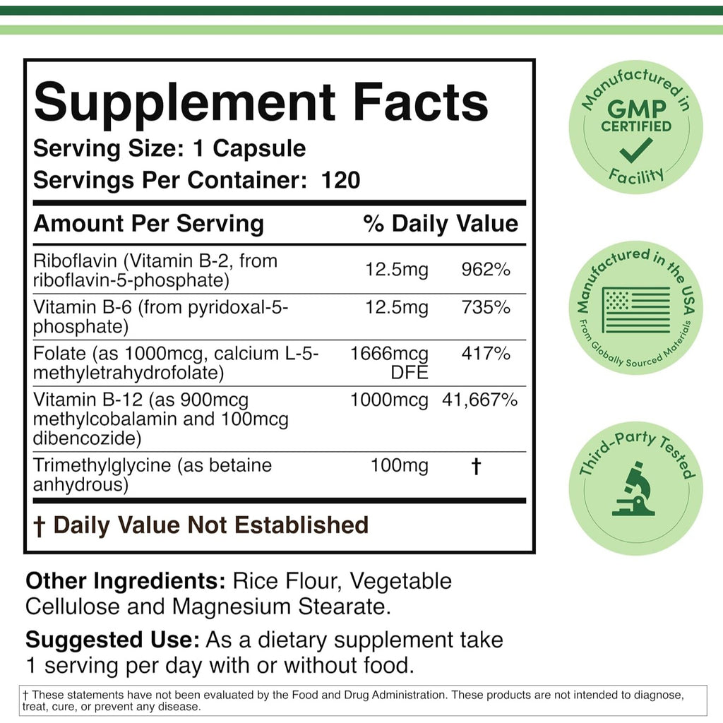 Double Wood Multivitamínico Metilado con TMG y Metilfolato 120 Cápsulas