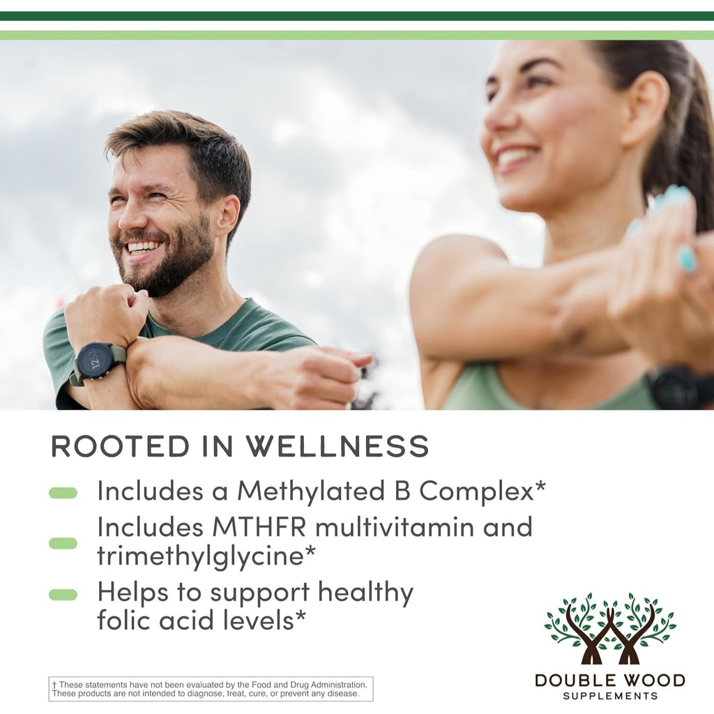 Double Wood Multivitamínico Metilado con TMG y Metilfolato 120 Cápsulas