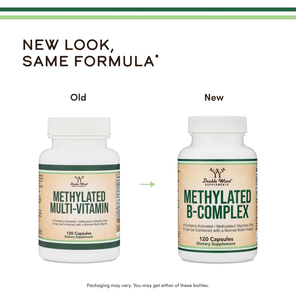 Double Wood Multivitamínico Metilado con TMG y Metilfolato 120 Cápsulas