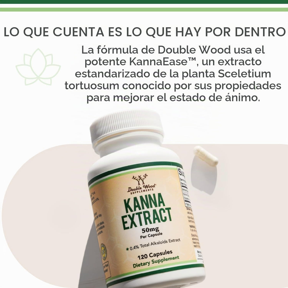 Double Wood Kanna Extracto KannaEase 50 mg 120 Cápsulas