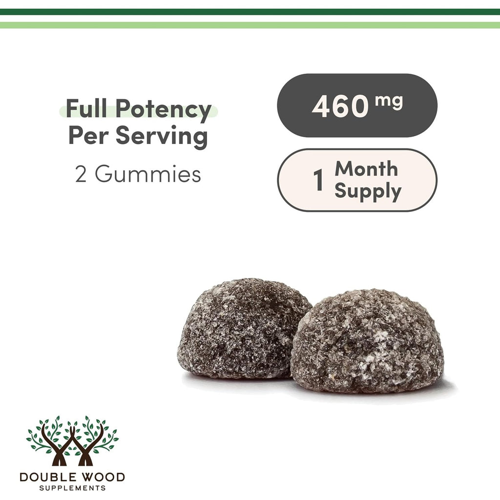Double Wood Glicinato de Magnesio 400 mg 30 Porciones Gomitas Sabor Uva
