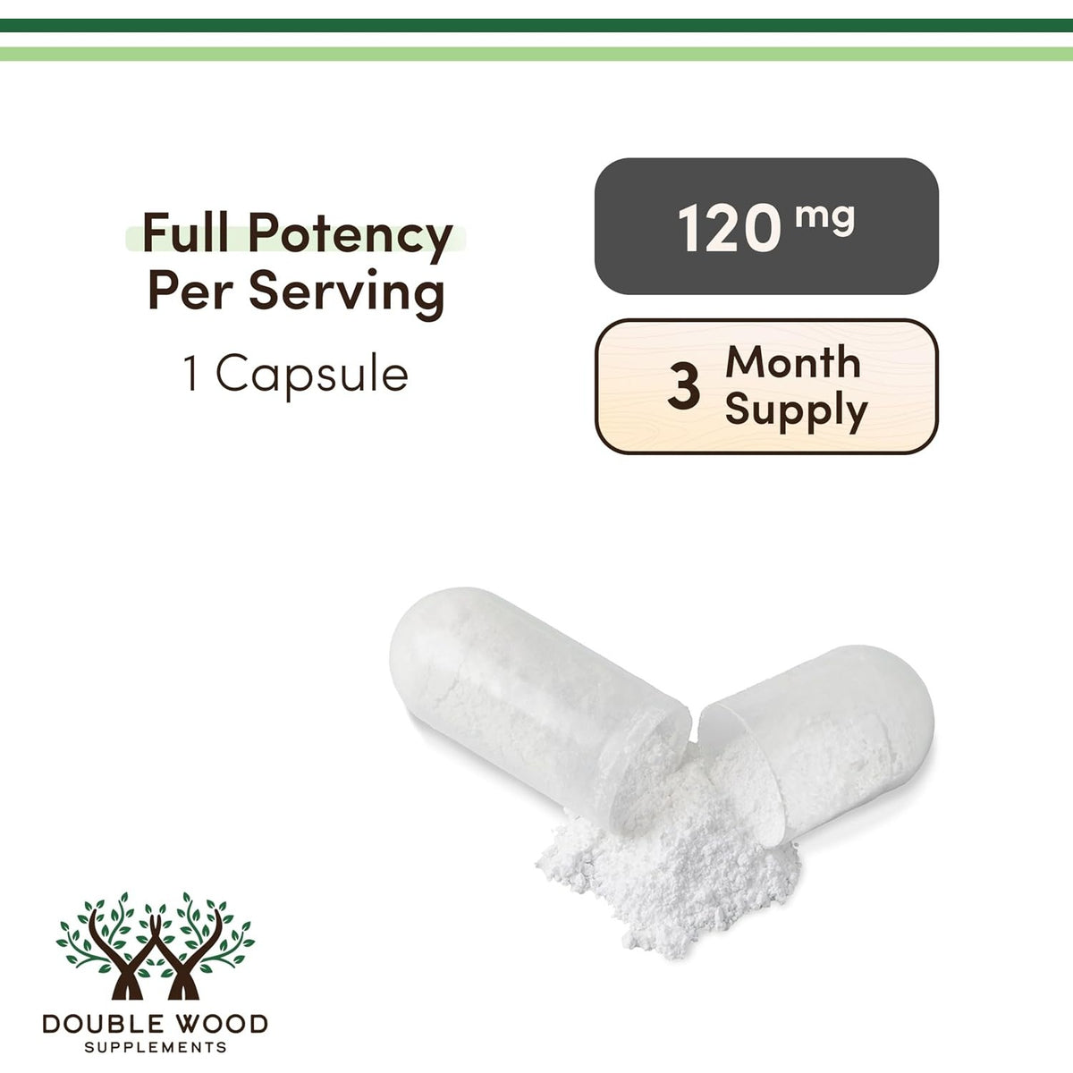 Double Wood Glicinato de Magnesio Extra Fuerte 120 mg 90 Cápsulas
