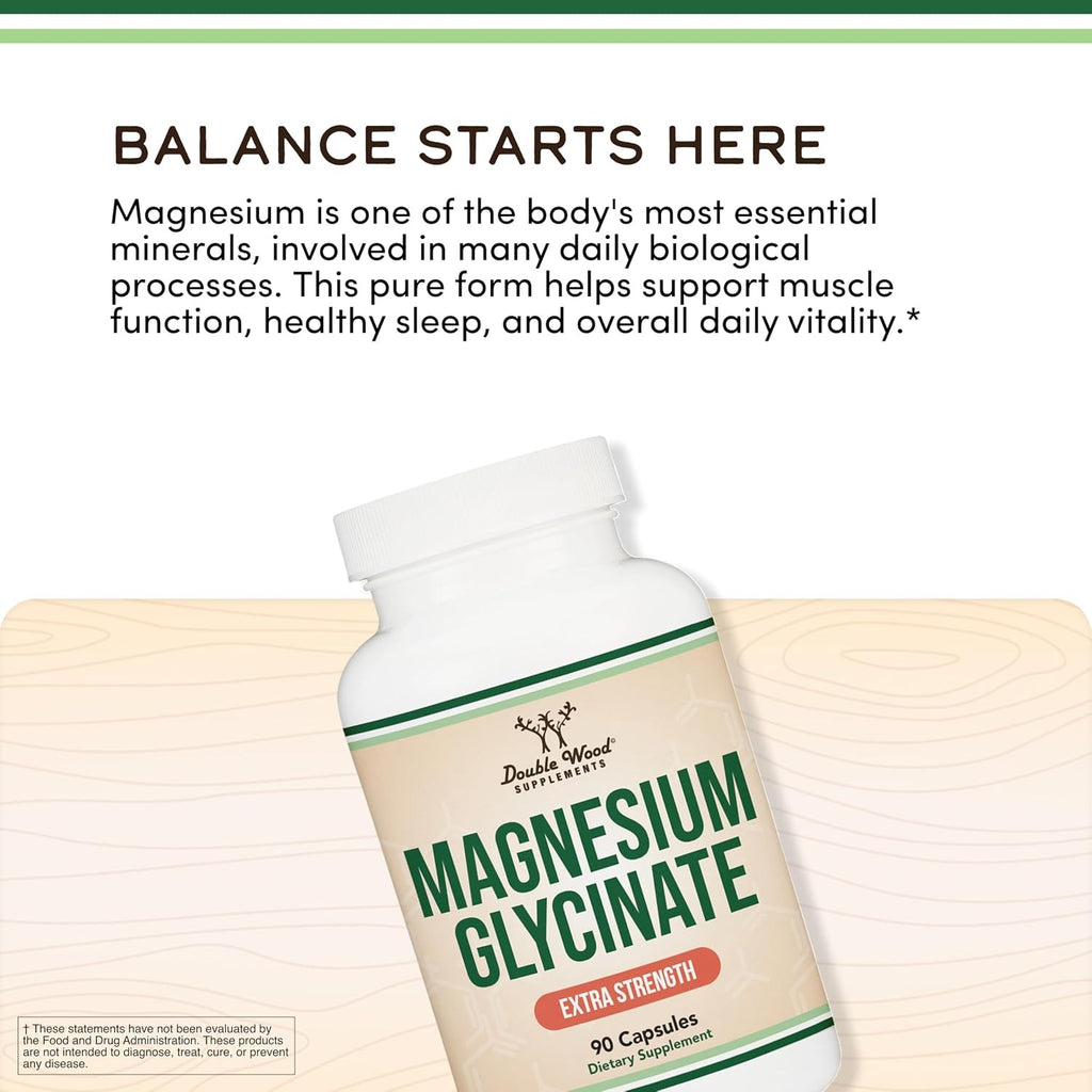 Double Wood Glicinato de Magnesio Extra Fuerte 120 mg 90 Cápsulas