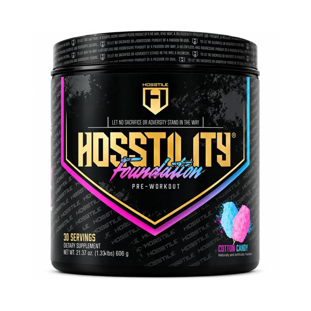 Hosstility Hostile Pre-Workout | Pre Entreno con Citrulina, Beta-Alanina y Cafeína | 30 Servicios | Sabor Cotton Candy