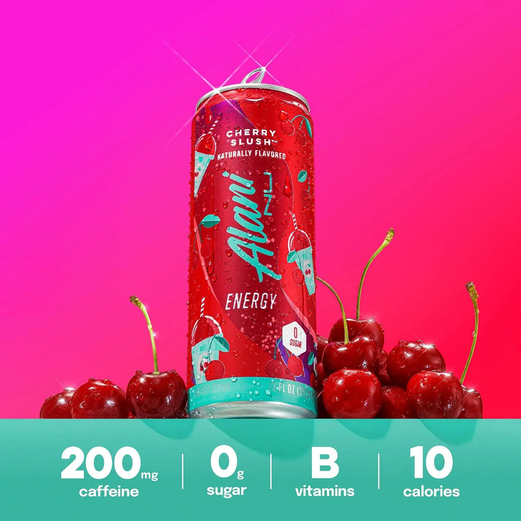 Alani Nu Energy | Bebida Energética con 200 mg de Cafeína | 12 Latas de 355 ml | Sabor Cherry Slush