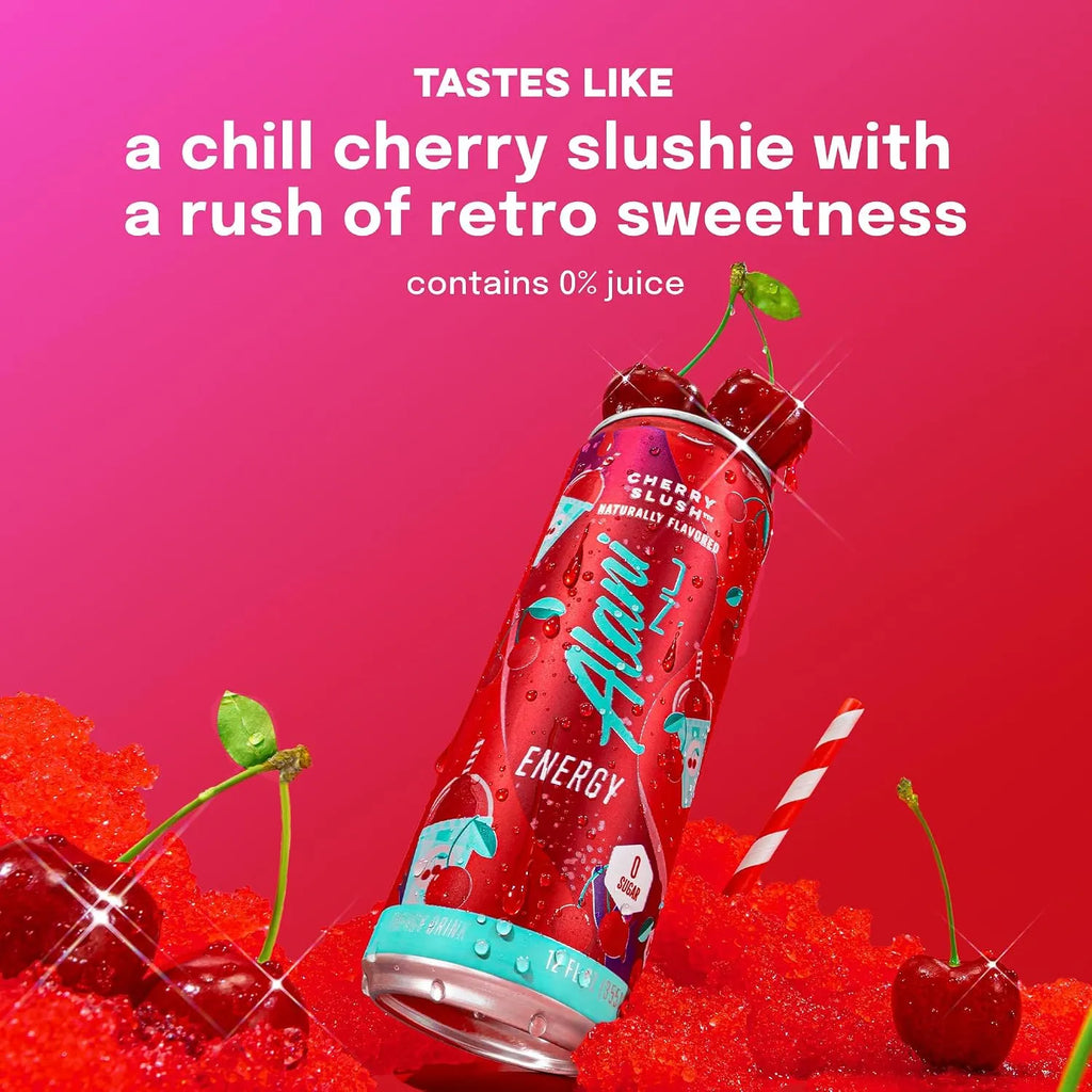 Alani Nu Energy | Bebida Energética con 200 mg de Cafeína | 12 Latas de 355 ml | Sabor Cherry Slush