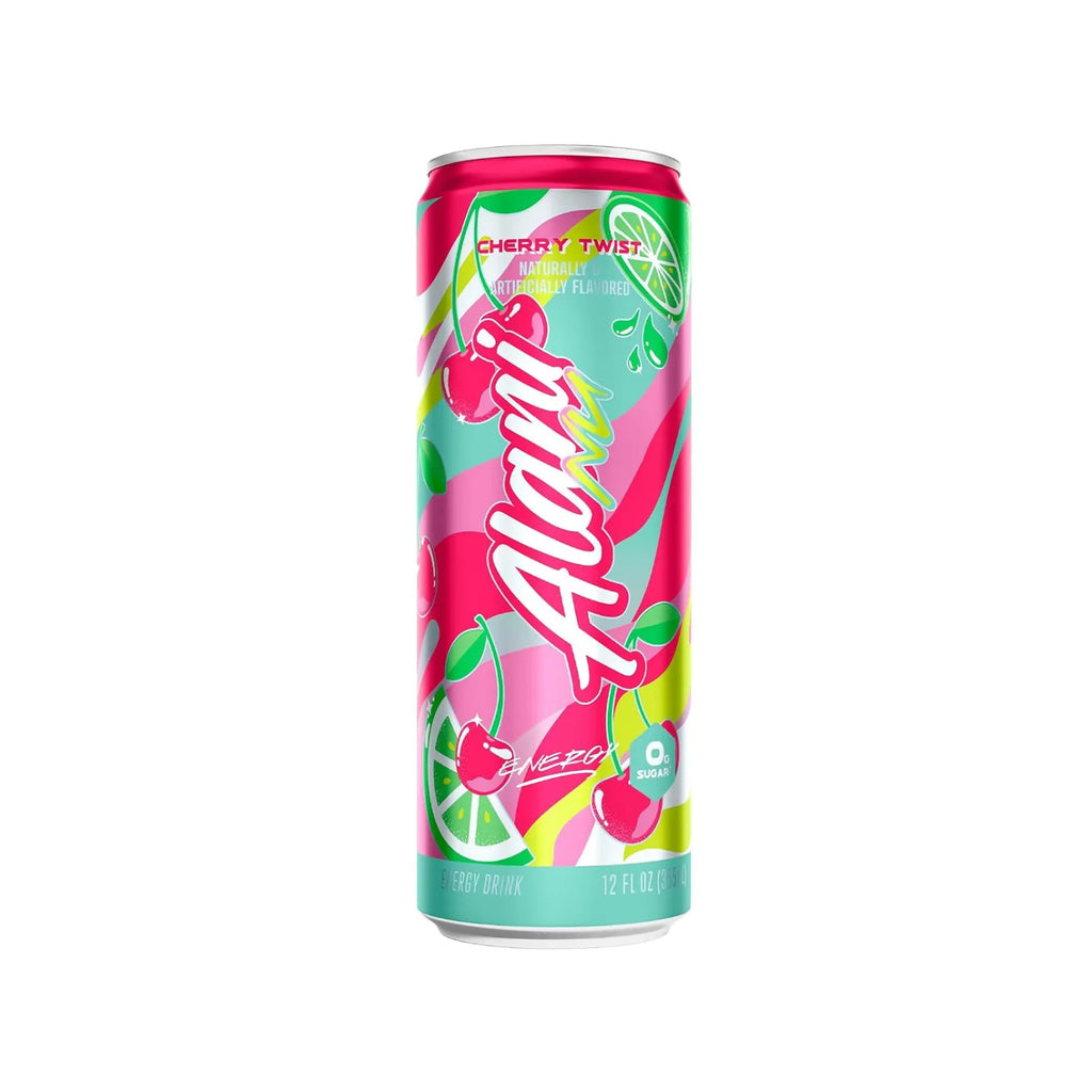 Alani Nu Energy | Bebida Energética con 200 mg de Cafeína | 12 Latas de 355 ml | Sabor Cherry Twist | Energía y Concentración