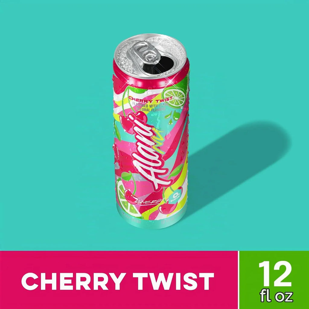 Alani Nu Energy | Bebida Energética con 200 mg de Cafeína | 12 Latas de 355 ml | Sabor Cherry Twist | Energía y Concentración